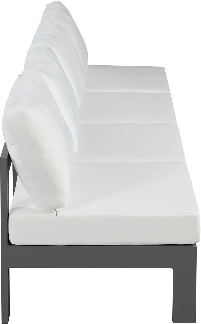 Nizuc - Outdoor Patio 4 Seat Armless Modular Sofa With Gray Frame