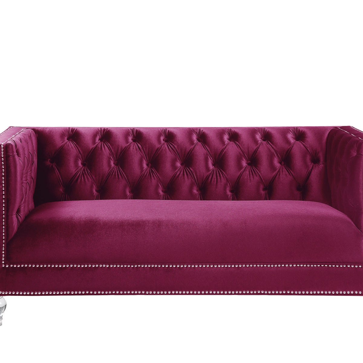 Heibero Loveseat - With 2 Pillows - Burgundy