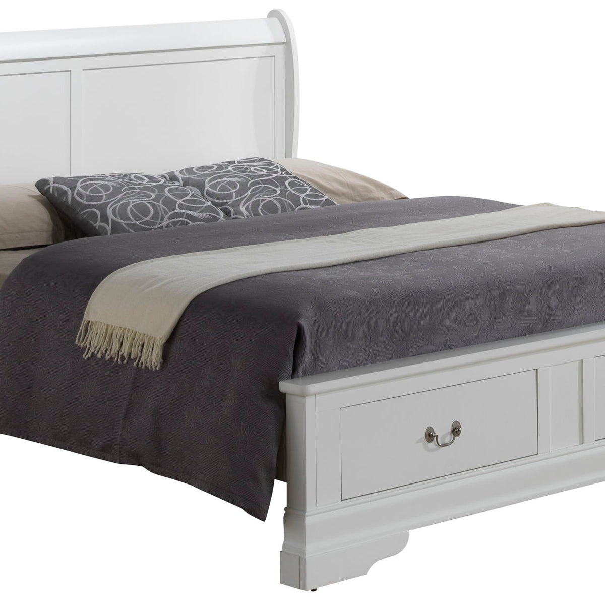 Upholstered Panel Sleigh Bed Design