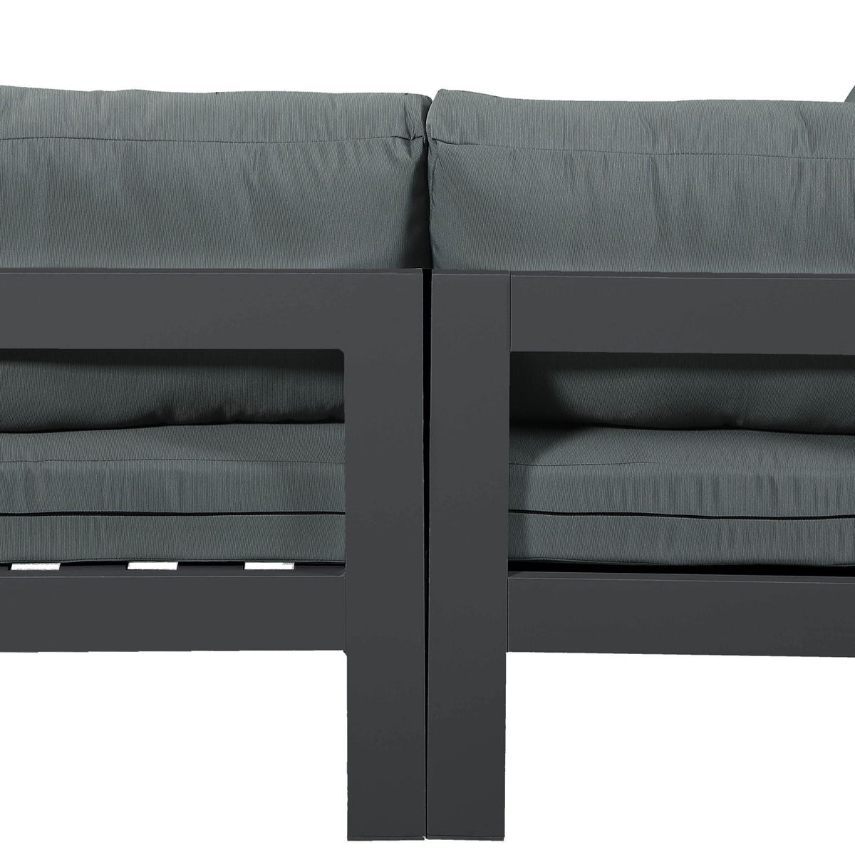 Nizuc - Outdoor Patio 2 Seat Modular Sofa With Gray Frame
