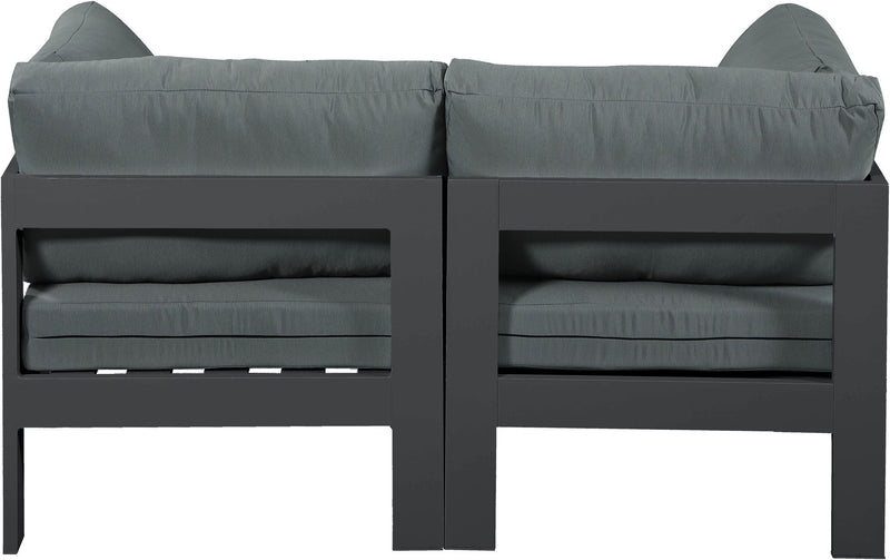 Nizuc - Outdoor Patio 2 Seat Modular Sofa With Gray Frame