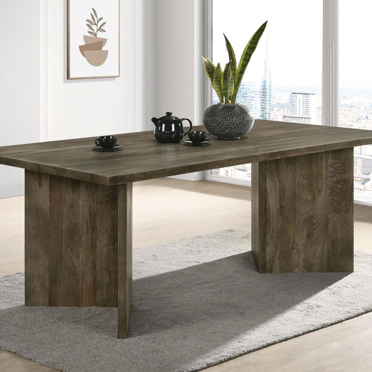 Tyler 80-inch Solid Wood Dining Table Mango Brown