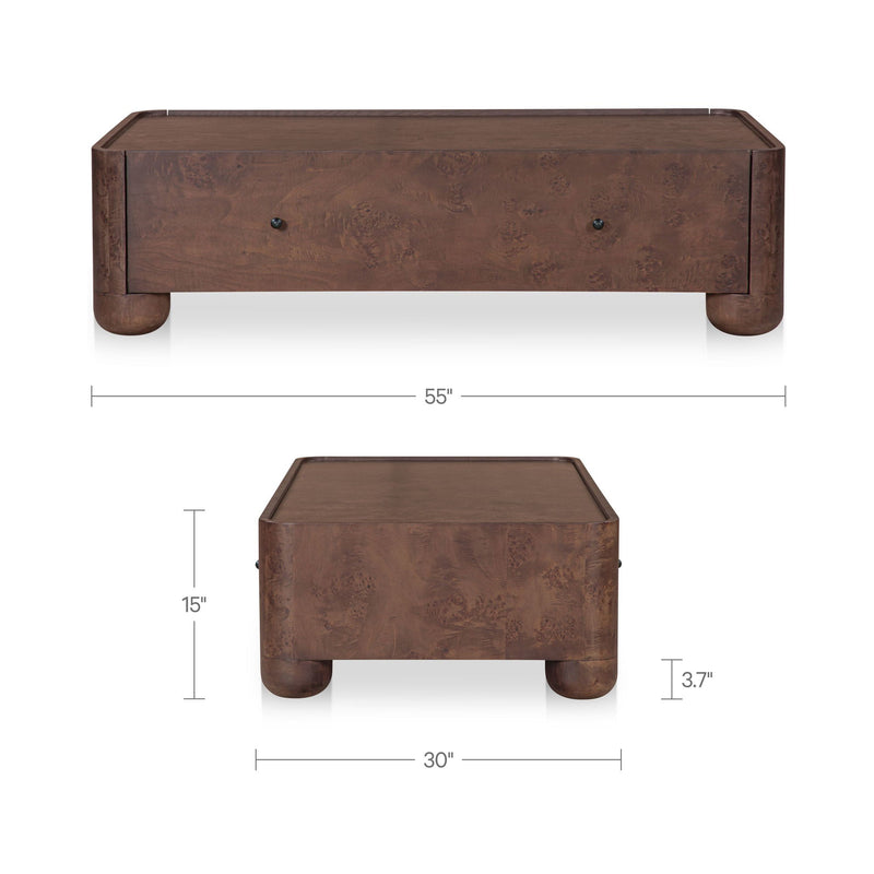 Gibson - Coffee Table - Burl / Brown