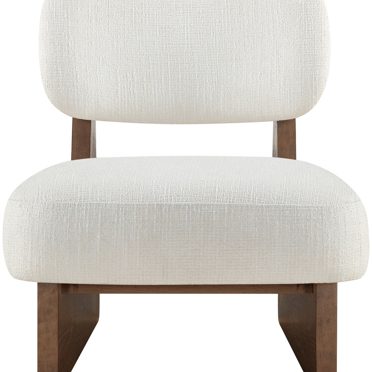 Vetra - Linen Textured Fabric Upholstered Accent Chair With Brown Base