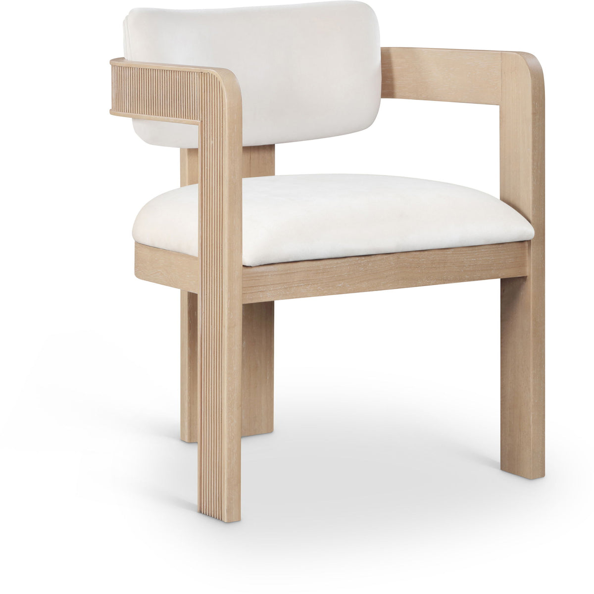 Sacha - Velvet Dining Chair With Natural Base (Set of 2)