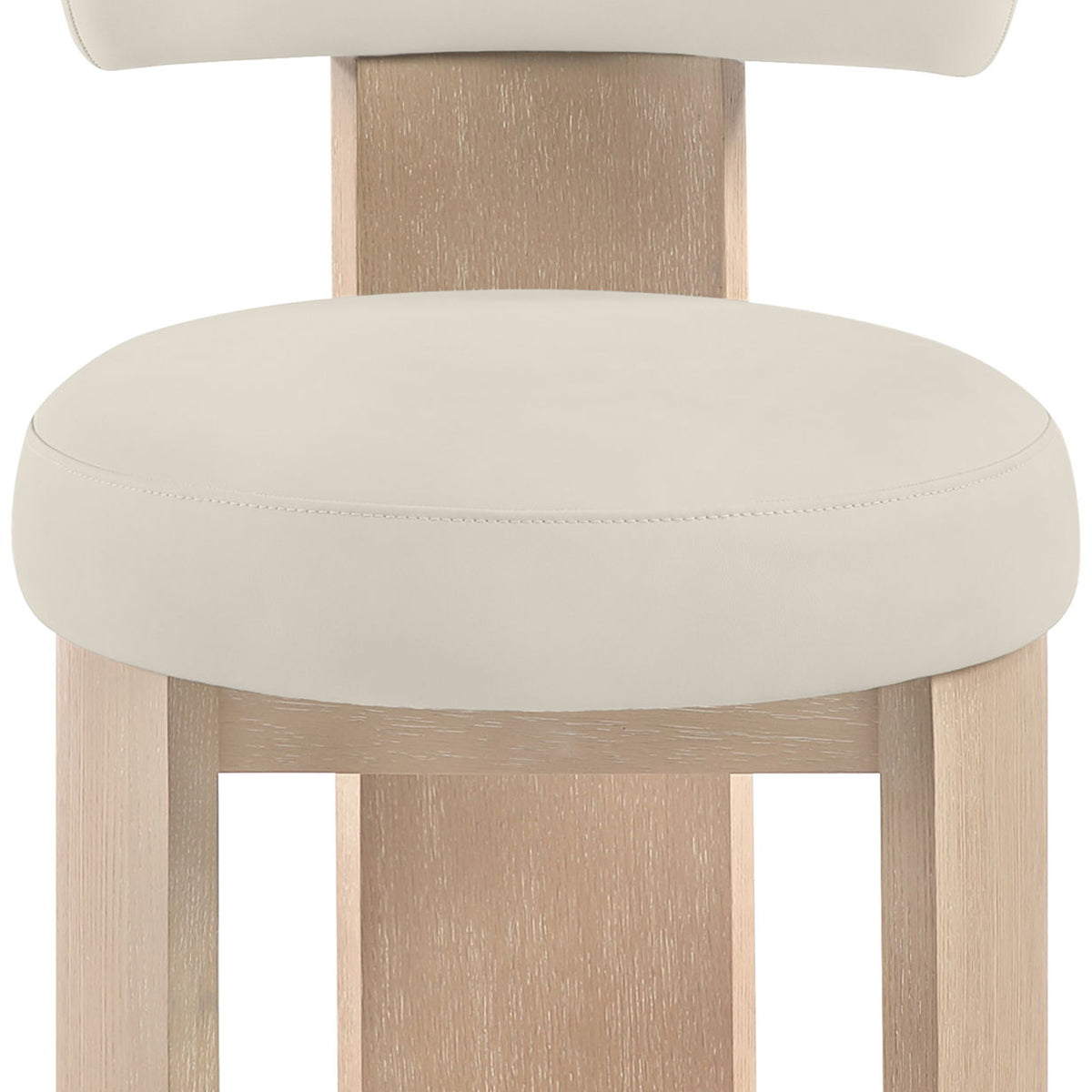 Atelier - Vegan Leather Upholstered Dining Chair (Set of 2) - Taupe / Painted Natural