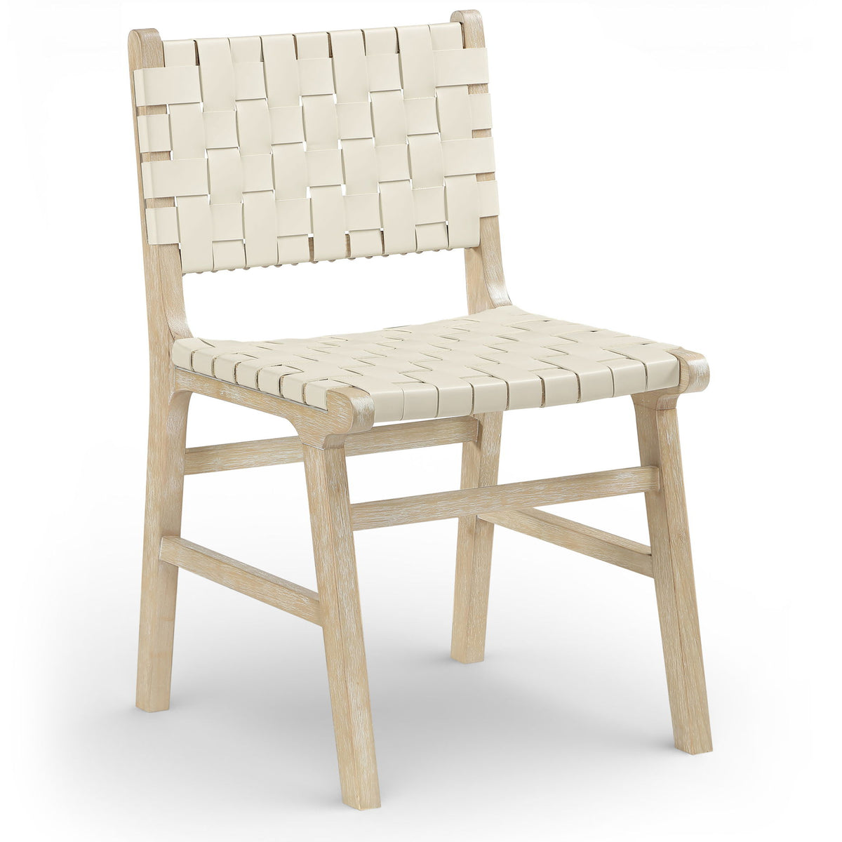 Entwine - Vegan Leather Upholstered Dining Chair - Painted Natural