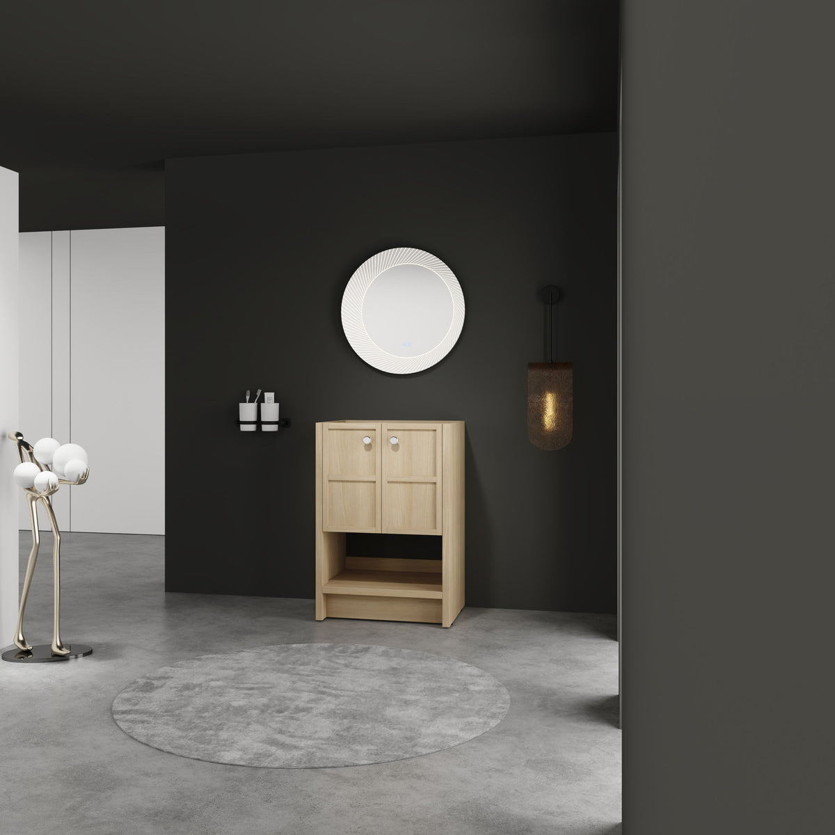 Modern Freestanding Bathroom Vanity With 2 Soft Closing Doors