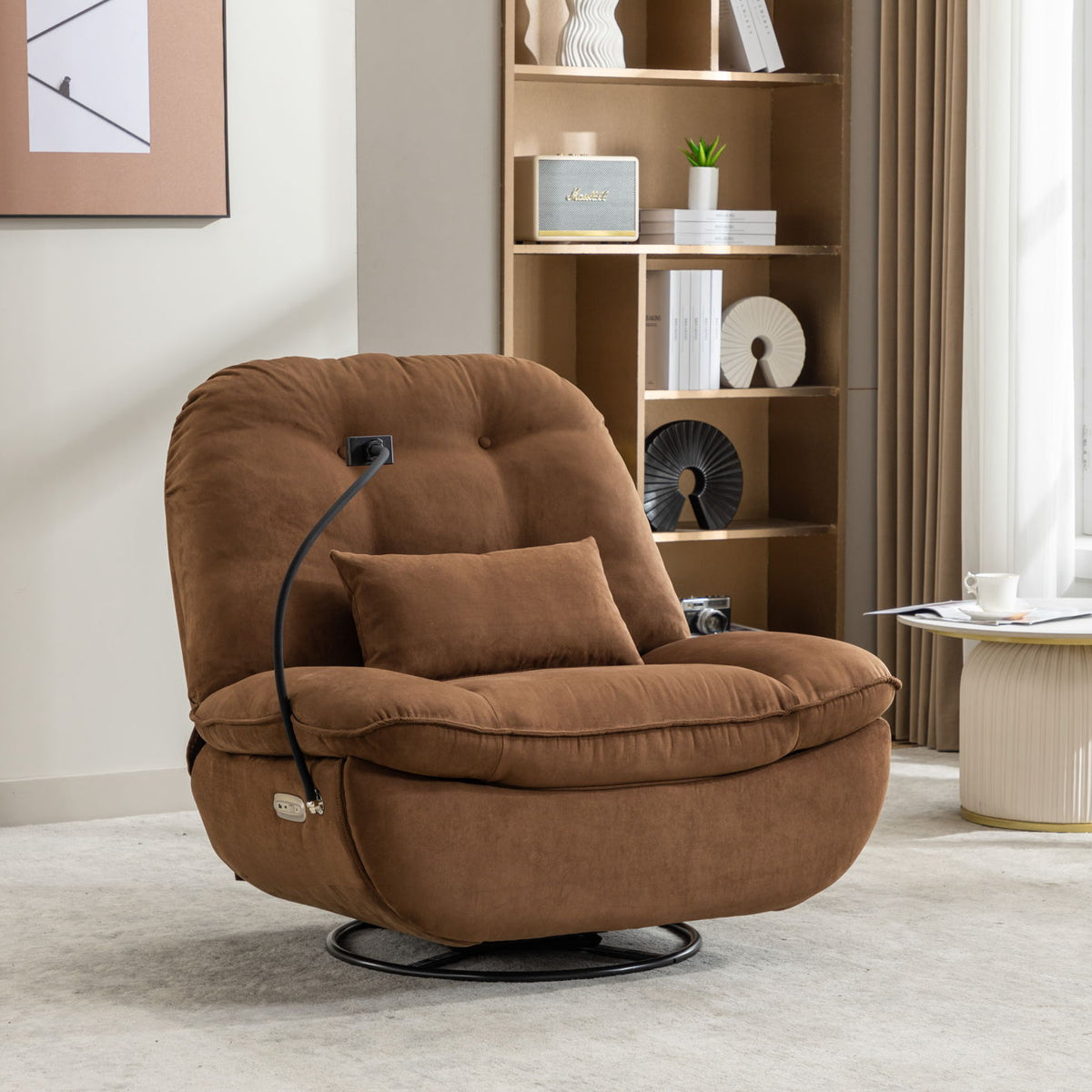 Power Recliner Swivel Glider USB Charger With Bluetooth Music Player, Sleep, Working, Game And Leisure