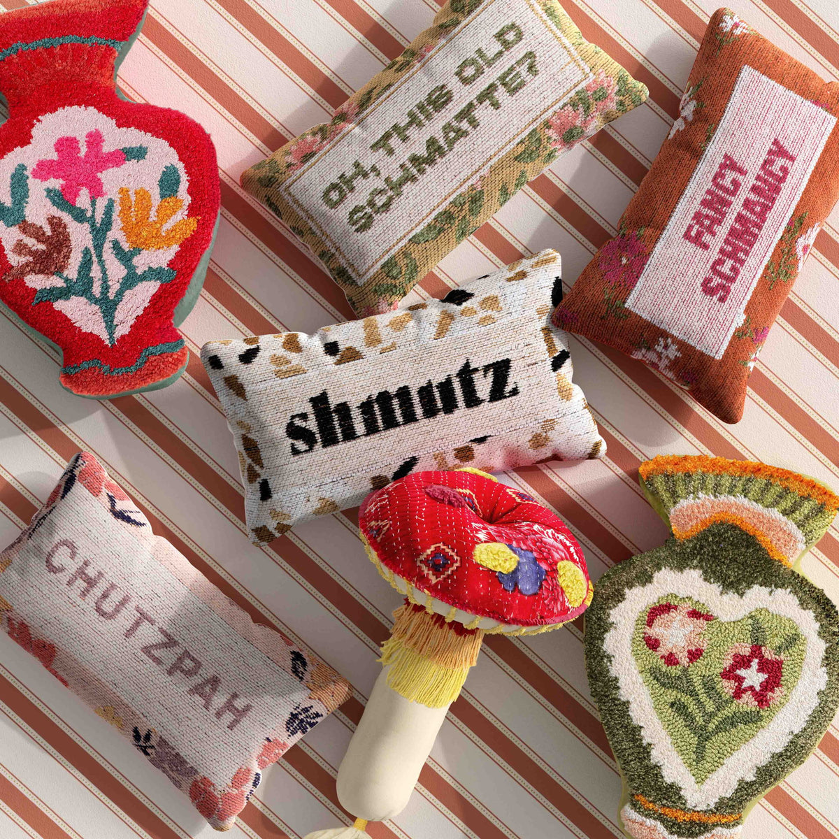 Judaica - Oh, This Old Schmatte Pillow - Multi