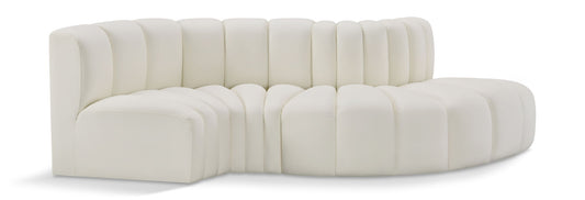 Arc - Faux Leather 4 Piece L-Shaped Modular Sofa