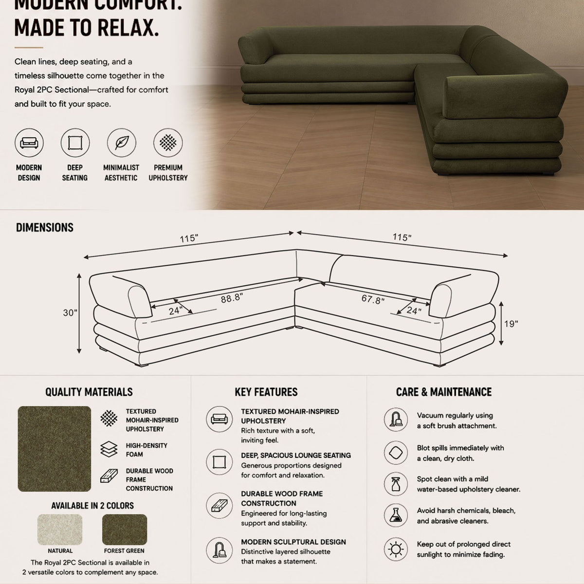 Manhattan Royal - 2-Piece Sectional