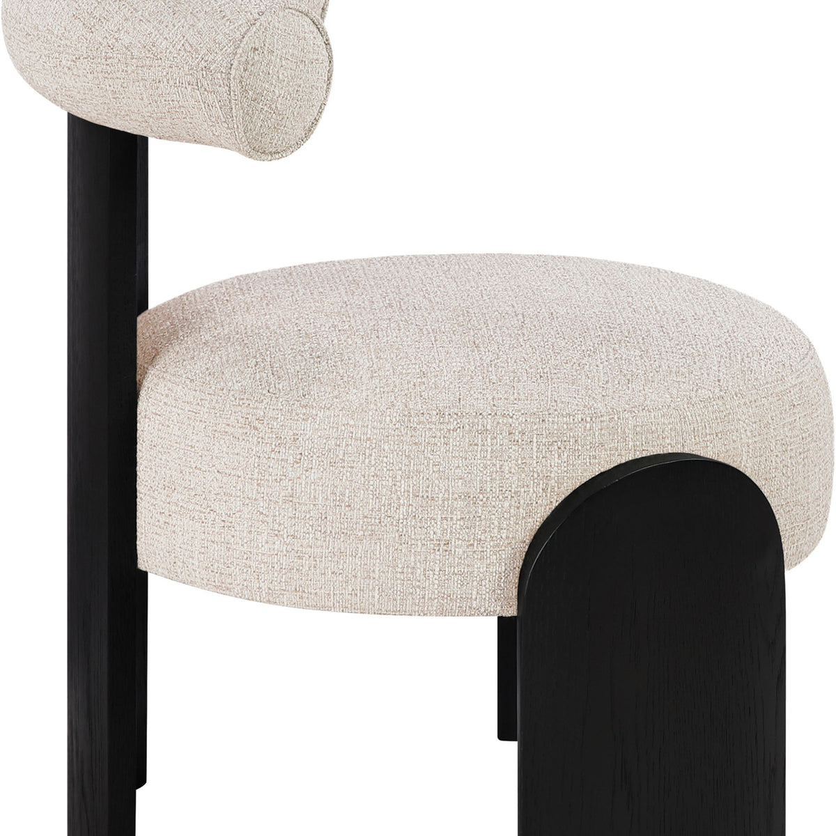 Calder - Linen Textured Fabric Upholstered Accent Chair - Painted Black Base