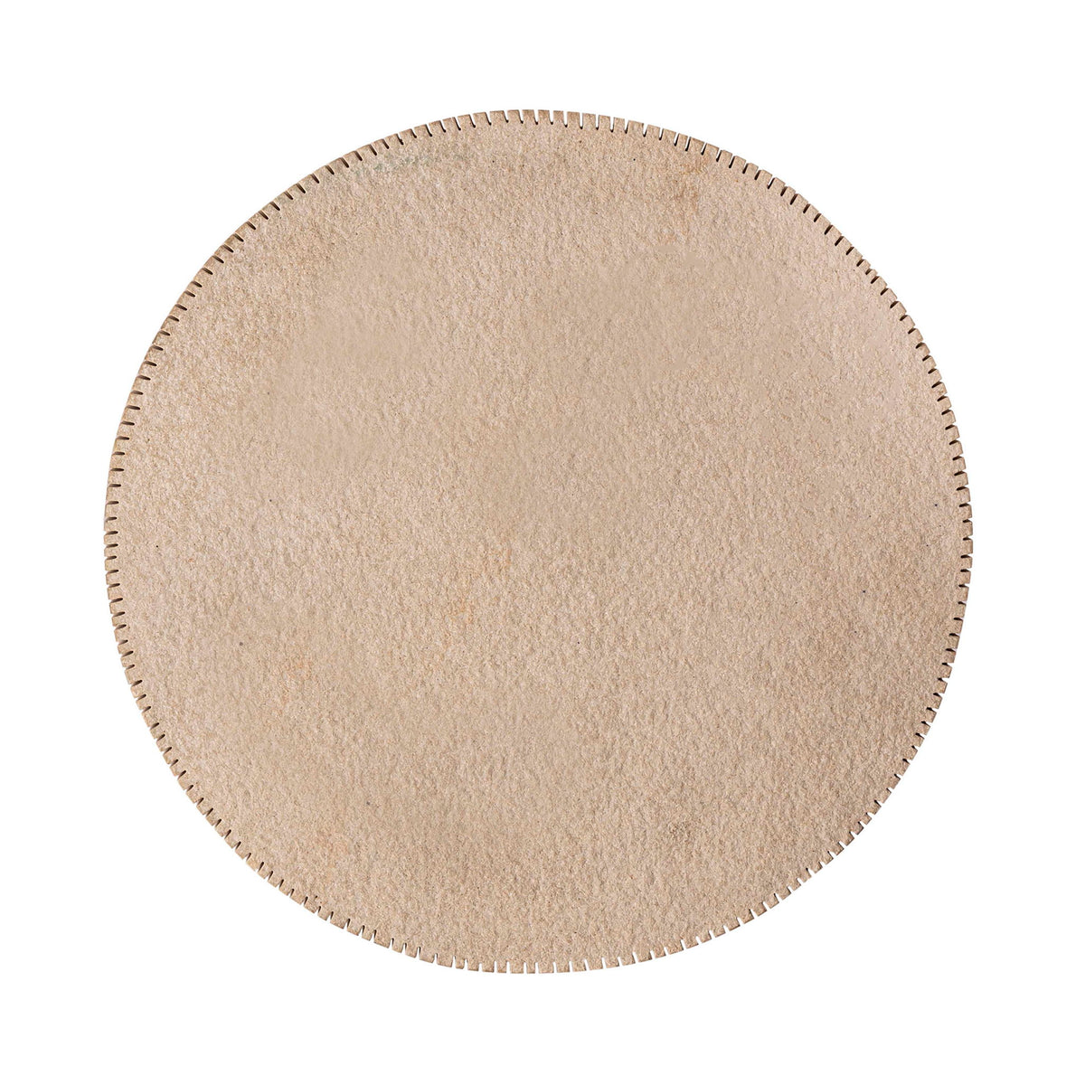 Beige round tabletop with textured edge
