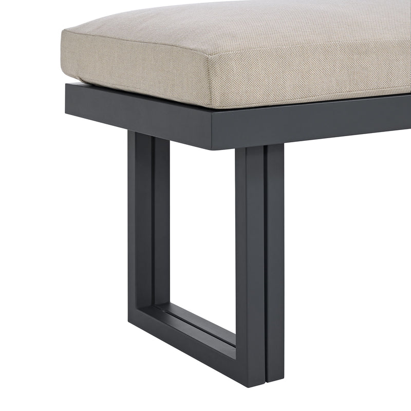 Playa - Dining Bench - Dark Gray / Beige