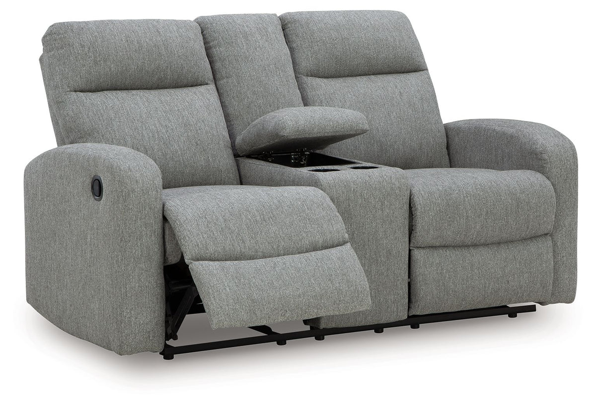 Gauntlet - Double Recline Loveseat With Console - Sterling