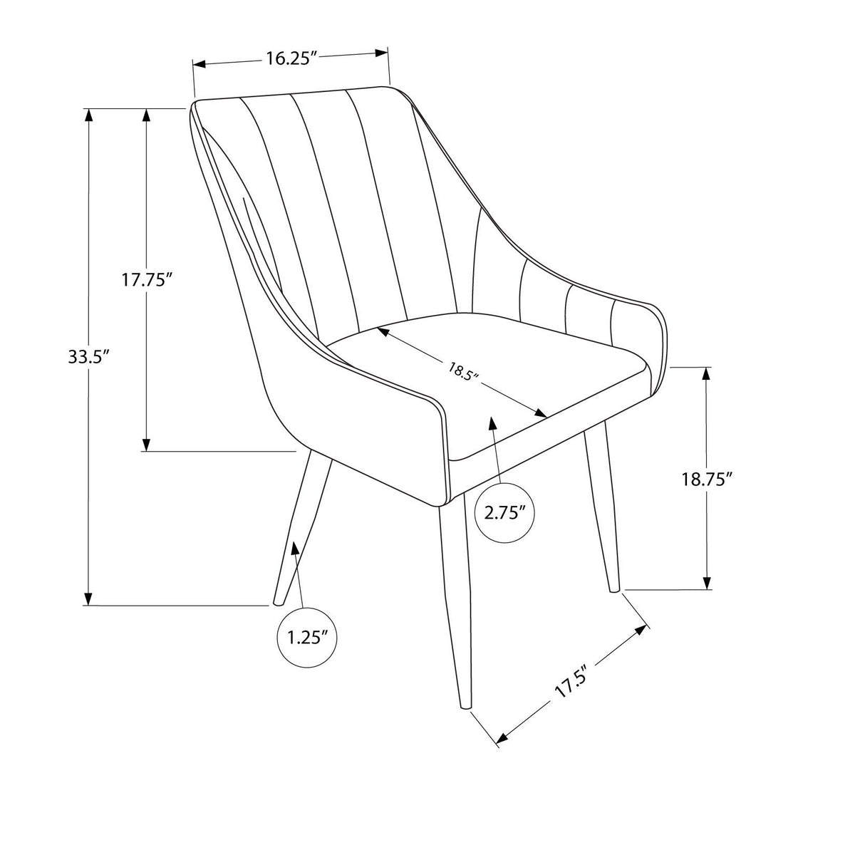 Upholstered Side Dining Chair For Dining Room (Set of 2)