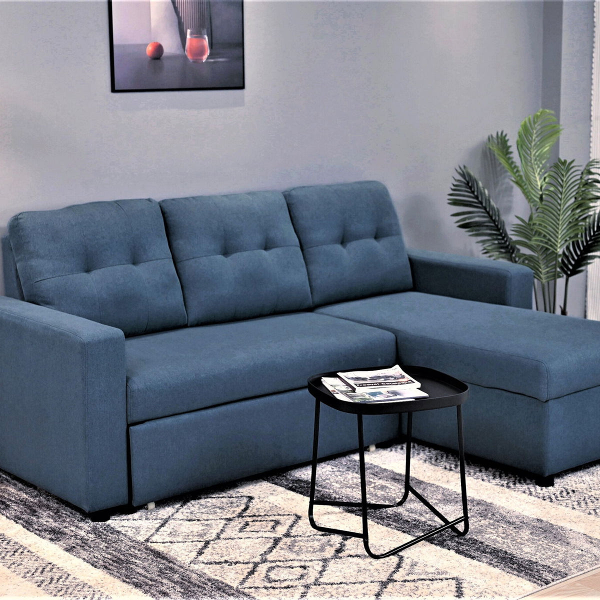Convertible L Shaped Sectional Sleeper Sofa Bed, Saving Pull Out Couch