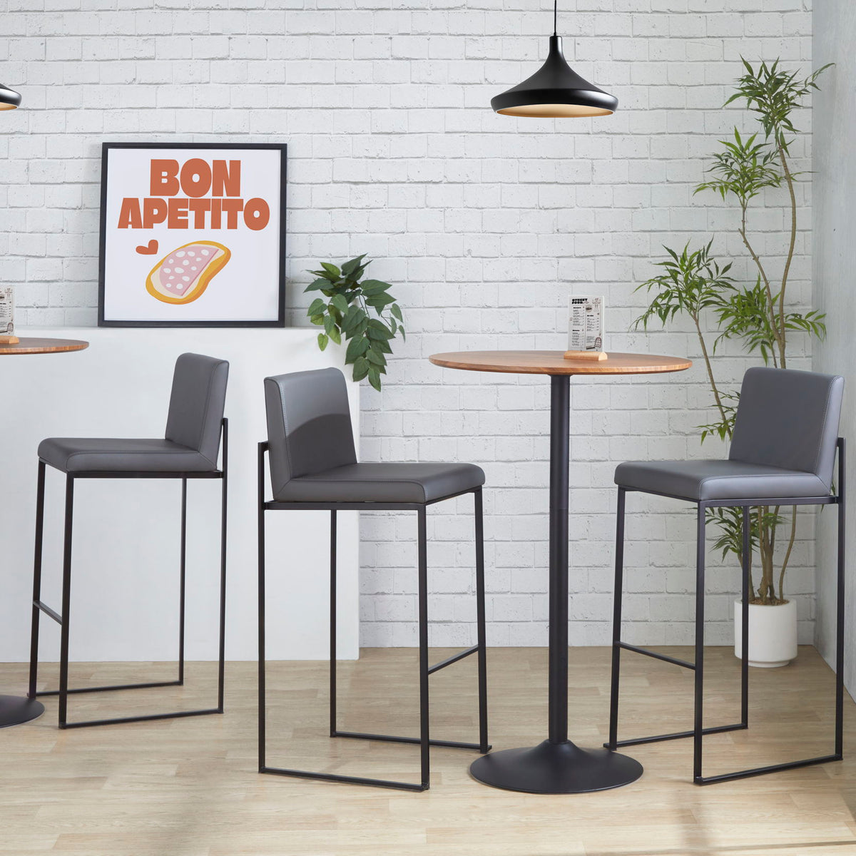 Fuji - Contemporary High Back Barstool Elegant Design