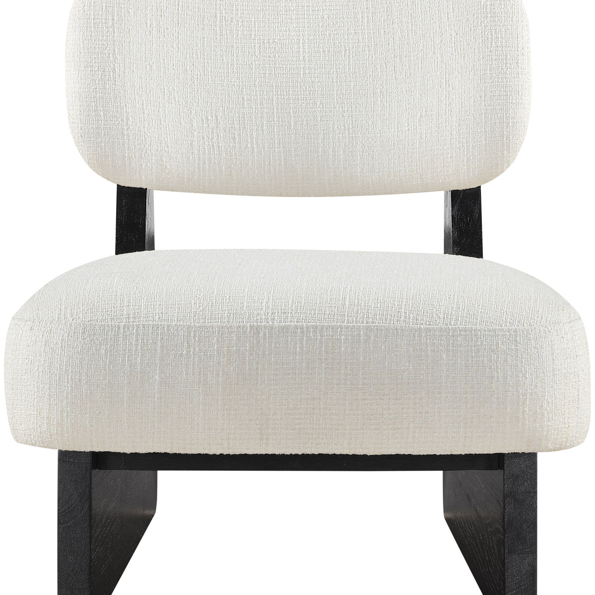Vetra - Linen Textured Fabric Upholstered Accent Chair With Black Base