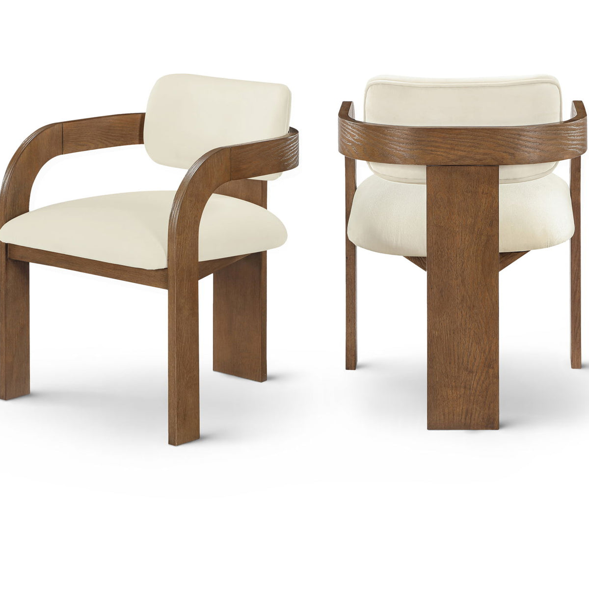 Cedra - Velvet Performance Fabric Upholstered Dining Chair (Set of 2) - Brown Frame
