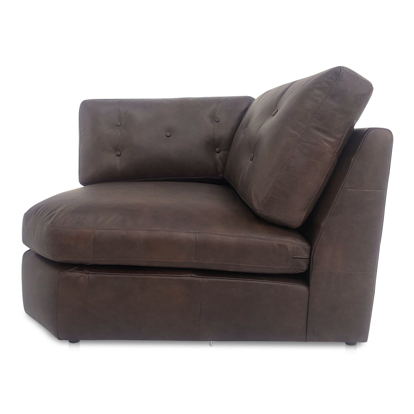 Thurlow - Corner Chair Leather - Espresso Brown