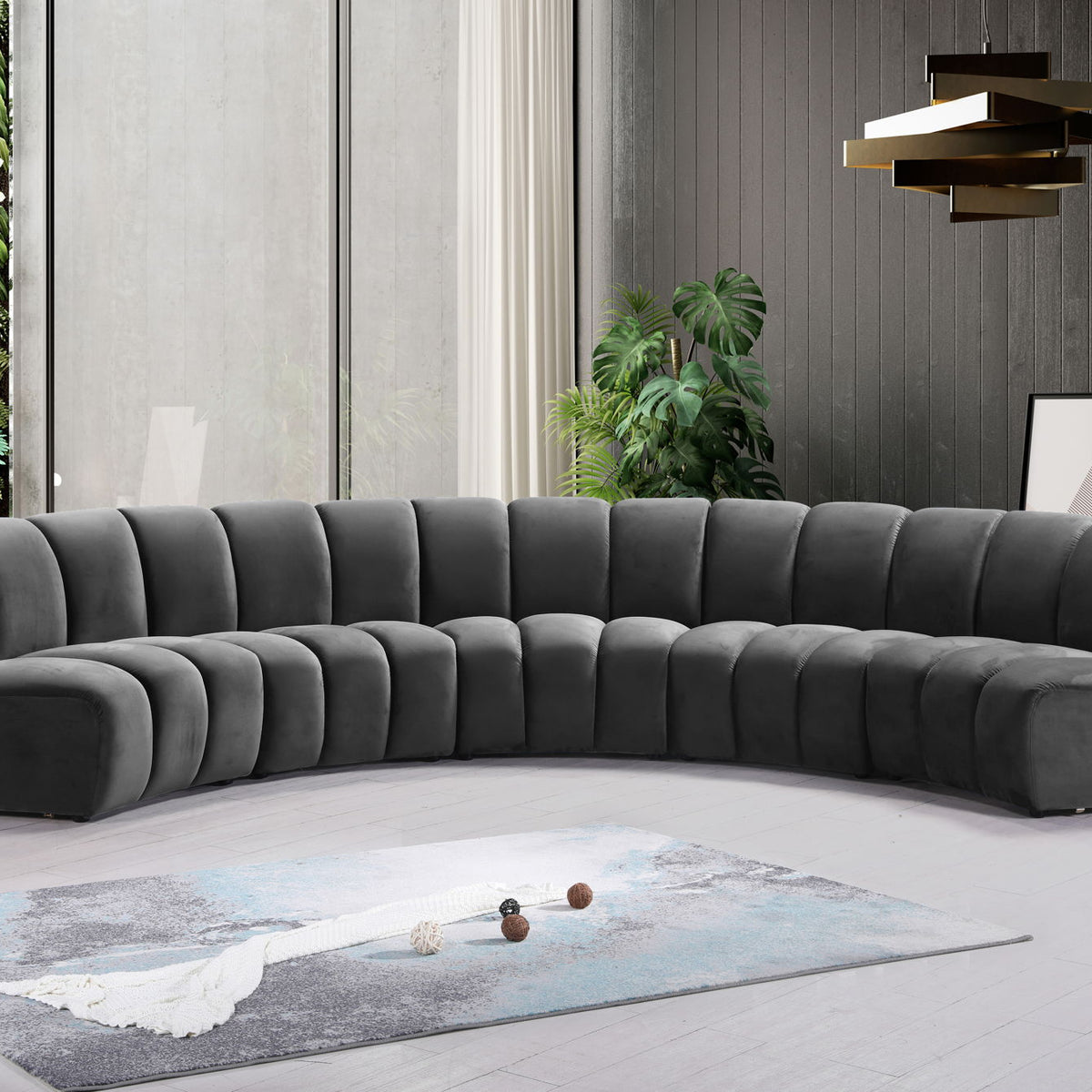 Infinity - 5 Piece Velvet Modular Sectional