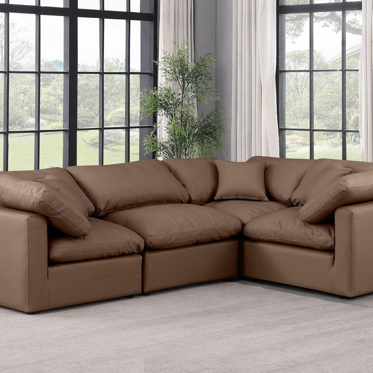 Indulge - Faux Leather 4 Piece Modular Corner Sectional