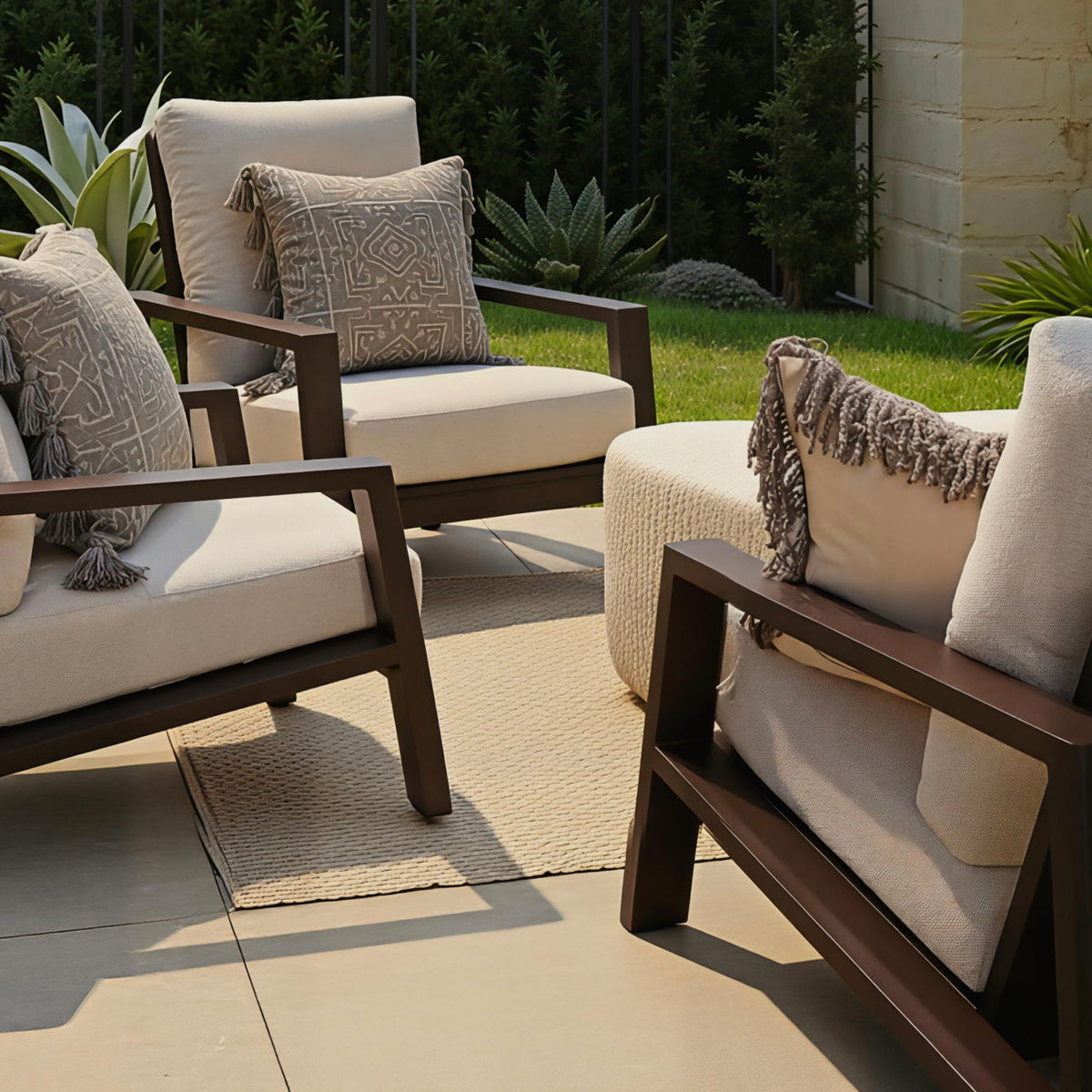 Verona - Seating Sofa - Dark Espresso / Gray / Off White