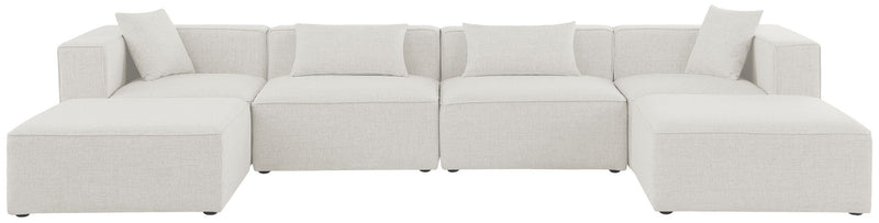 Cube - Linen 6 Piece Modular Double Chaise Sectional