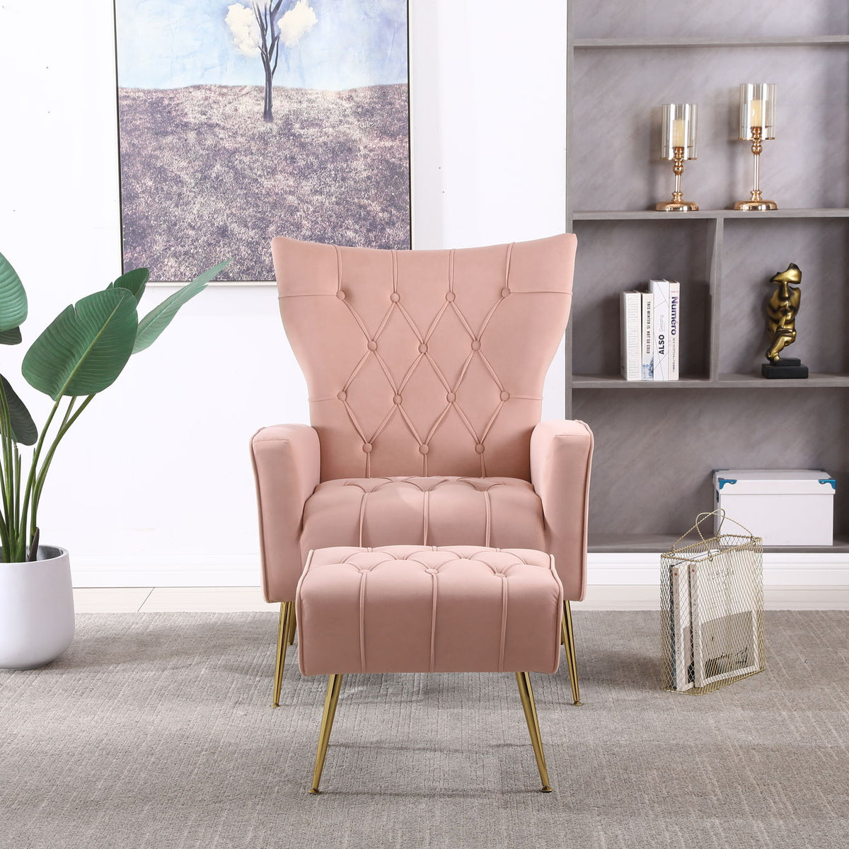 Accent Chair With Ottoman, Comfy Armchair For Living Room