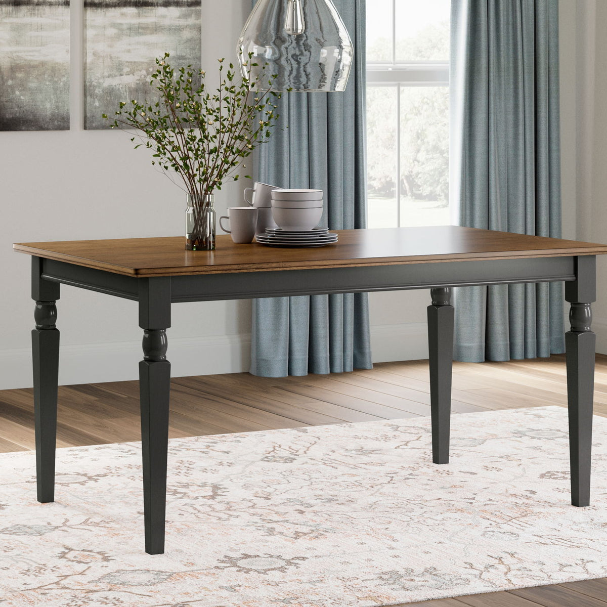 Owingsville - Rectangular Dining Room Table - Black / Brown