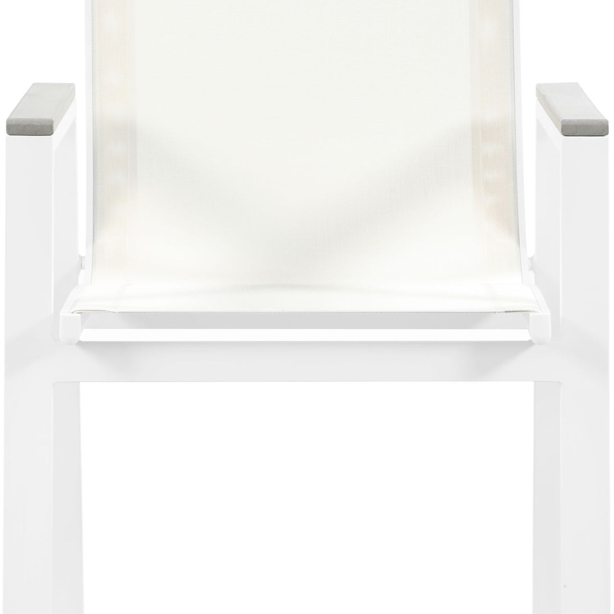 Nizuc - Outdoor Patio Dining Arm Chair With White Frame And Gray Arms (Set of 2)