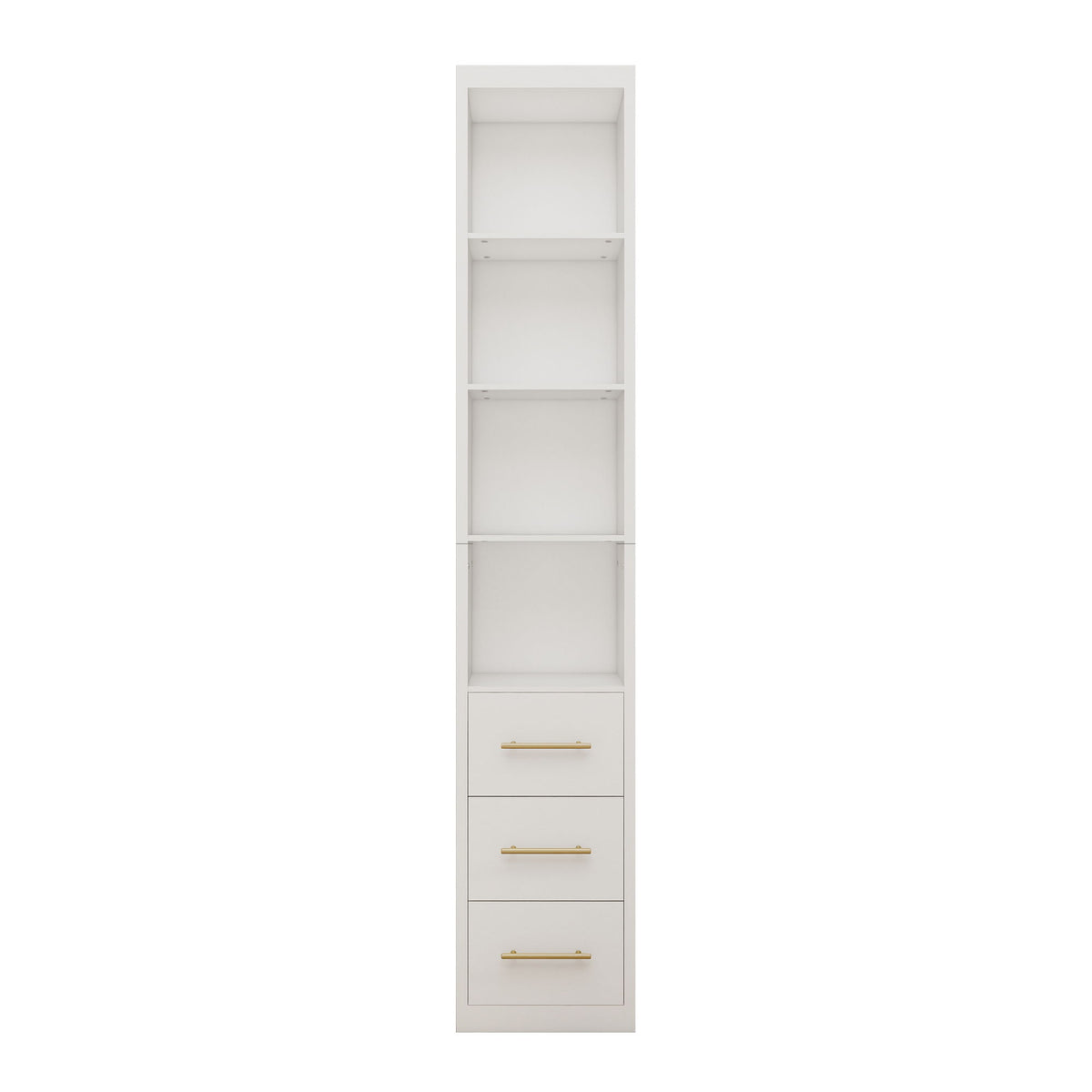Rectangular Side Storage Cabinet With 3 Drawers For Bedroom - White