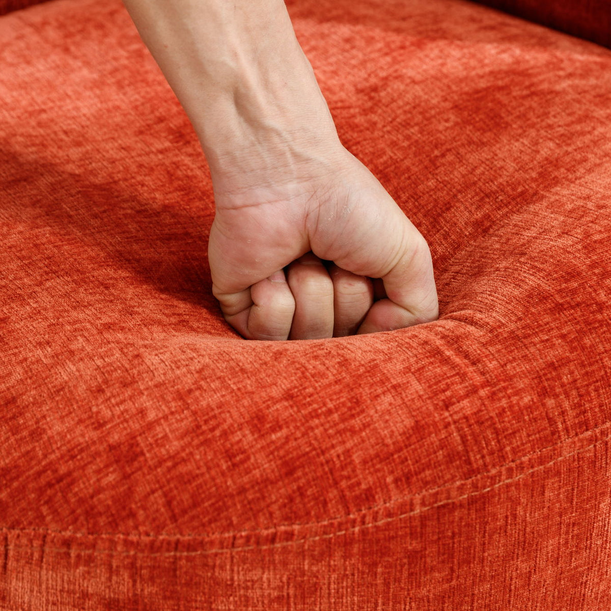 Chenille Fabric Swivel Accent Armchair Barrel Chair With Powder Coating Metal Ring