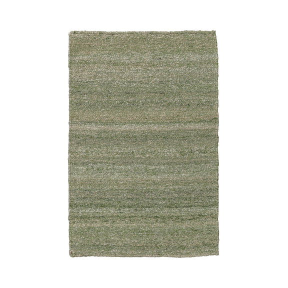 Dark green textured area rug with horizontal stripe pattern, rectangular