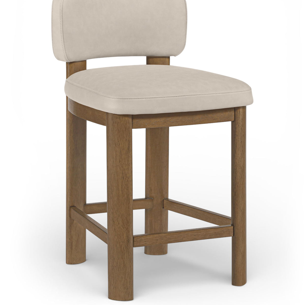 Paloma - Faux Leather Upholstered Counter Stool (Set of 2) - Brown Frame