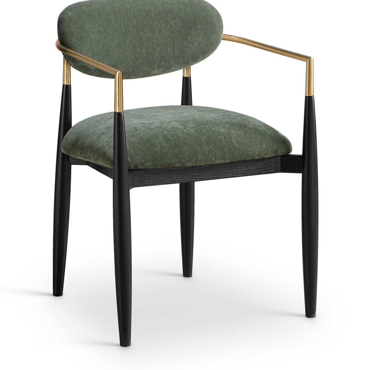 Riccio - Fabric Dining Arm Chair (Set of 2) - Black And Gold Frame