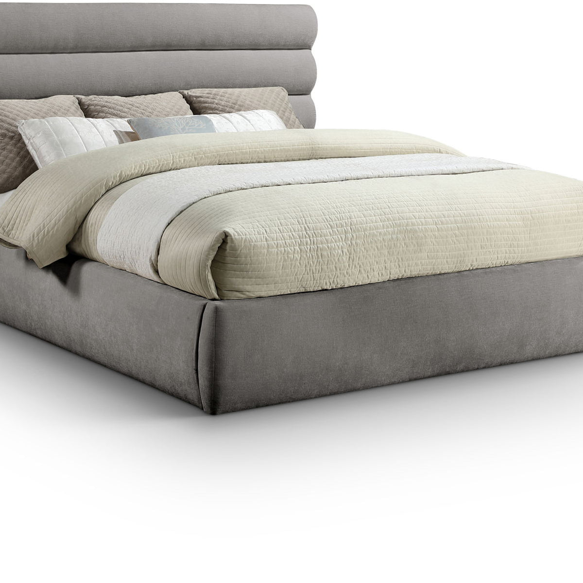 Adam - Chenille Fabric Bed With 52" Headboard