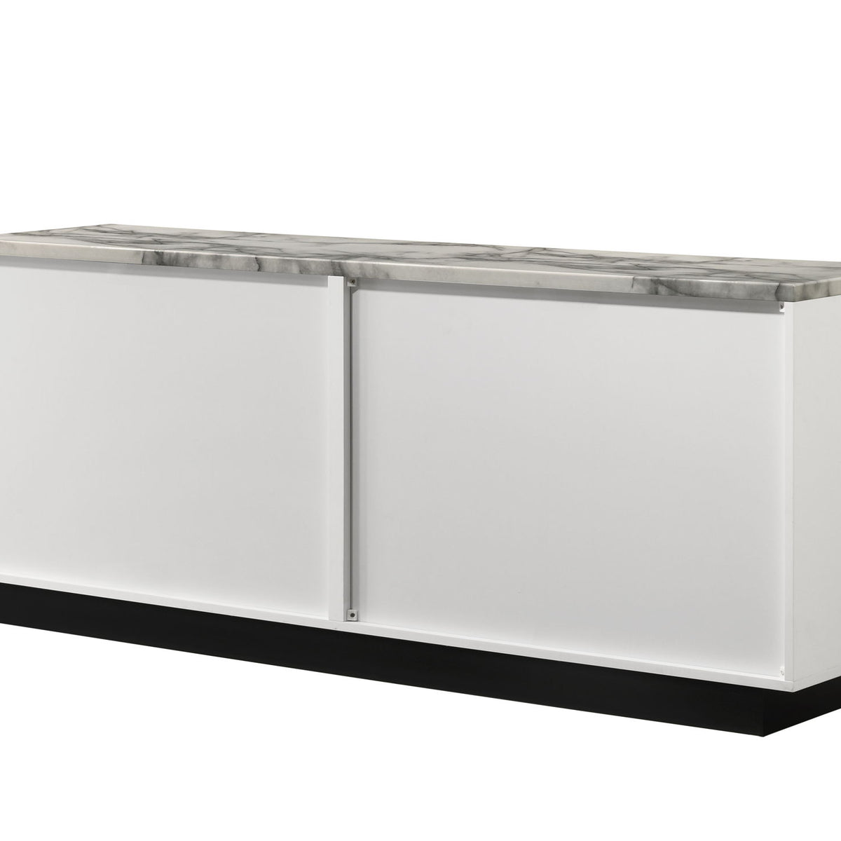 Matilda - Cabinet Console Table With White Faux Marble Top - White