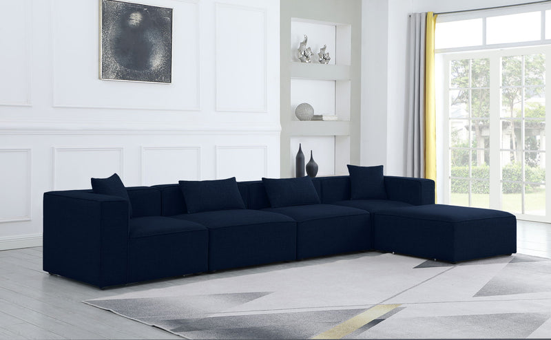 Cube - Linen 5 Piece Modular Sectional With Chaise