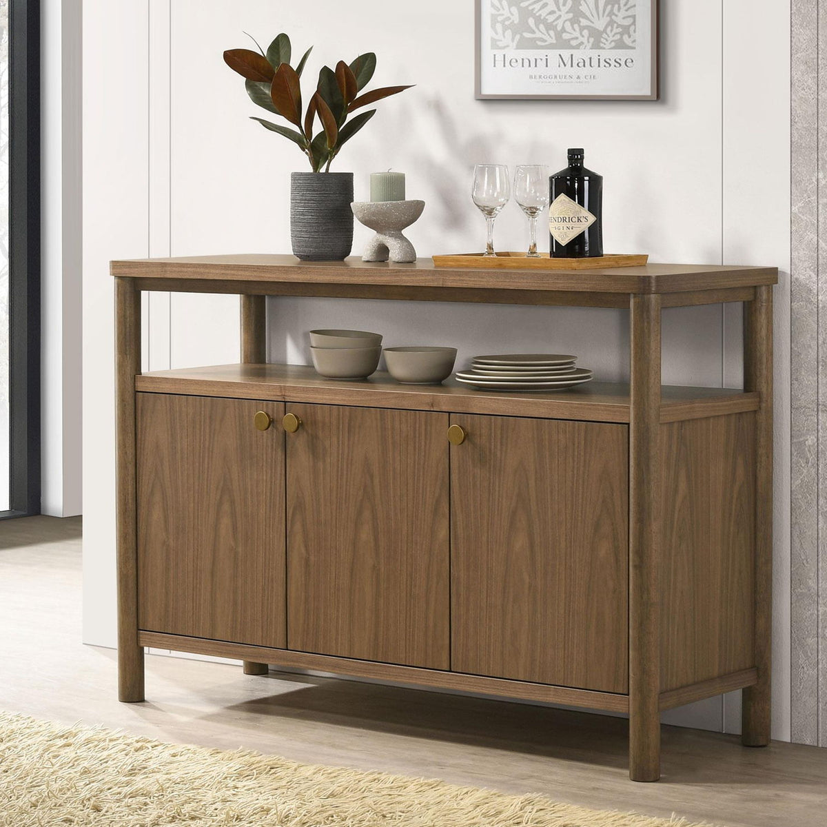 Crestmore 52-inch Dining Cabinet Sideboard Buffet Walnut