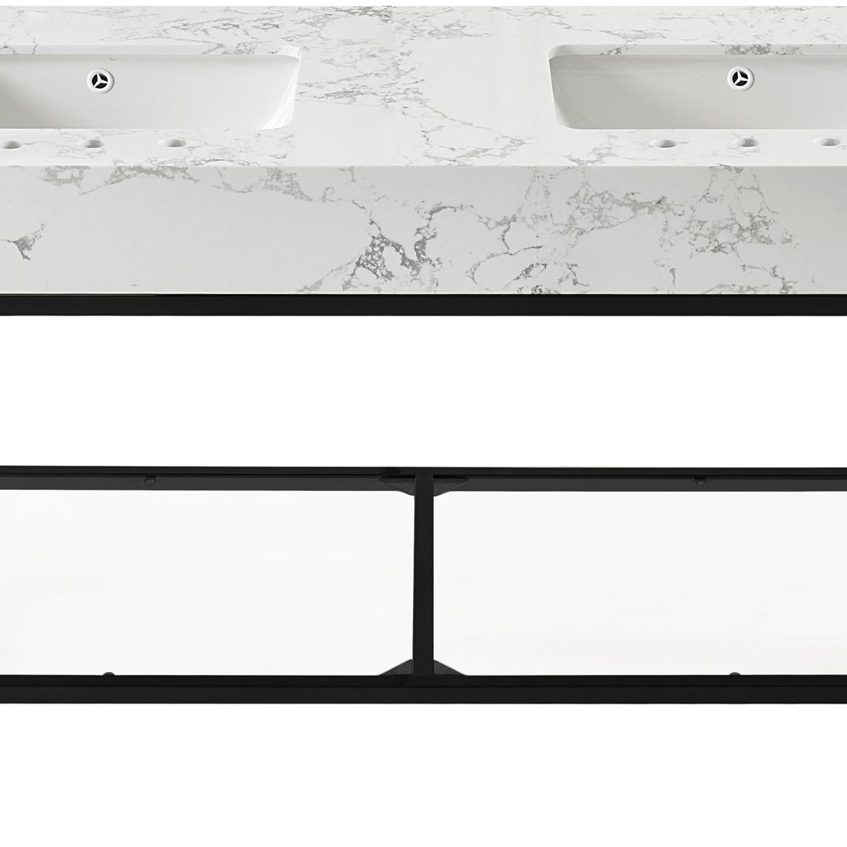 Marmo - Engineered Marble Bathroom Vanity With Black Base