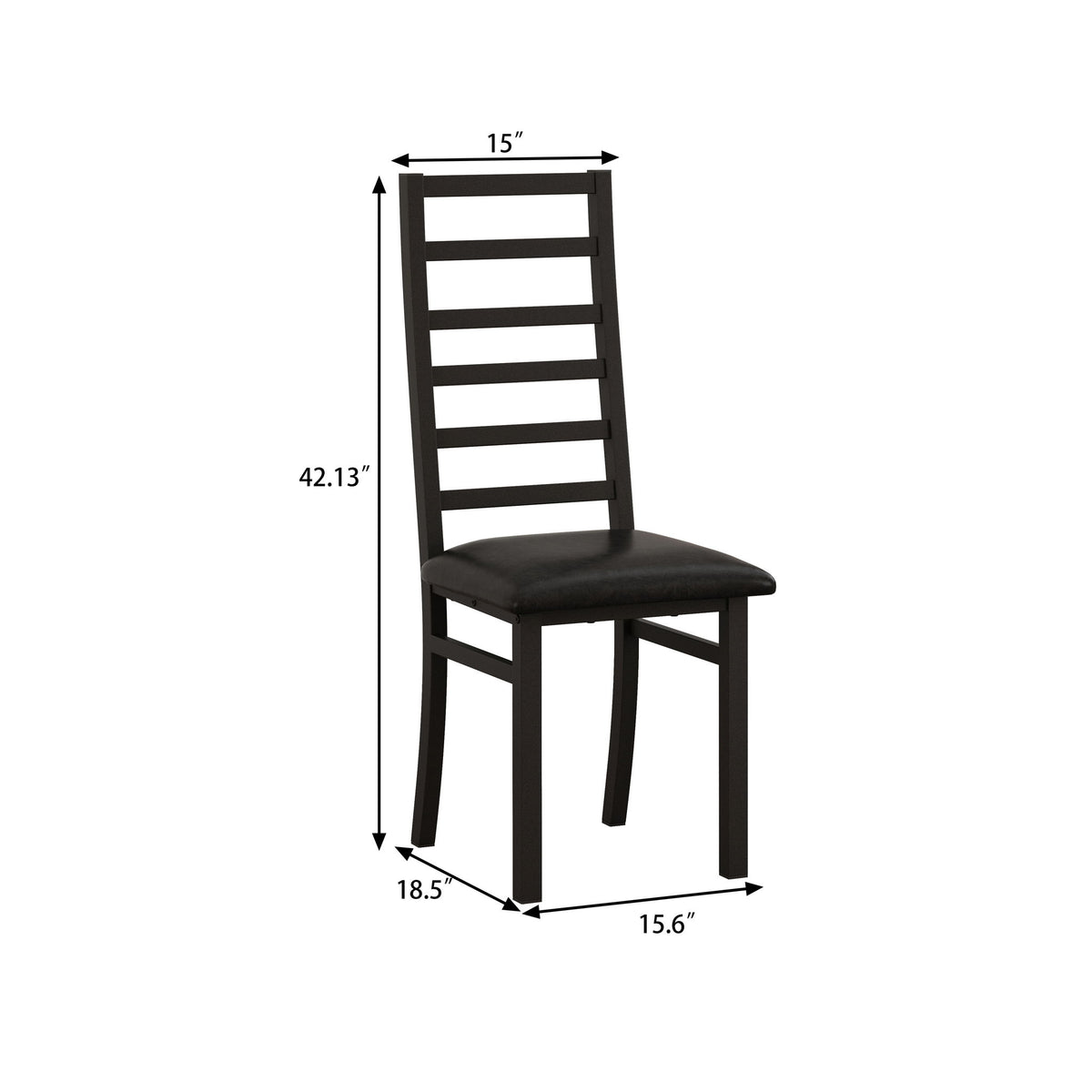 Rectangular Stretch Dining Table With 4 Chairs - Black / Gray