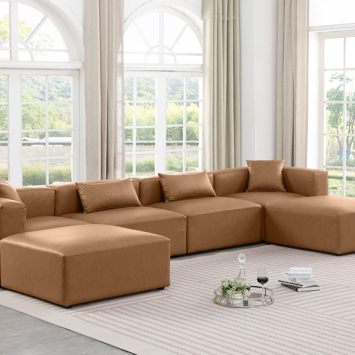Cube - 6 Piece Modular Double Chaise Sectional