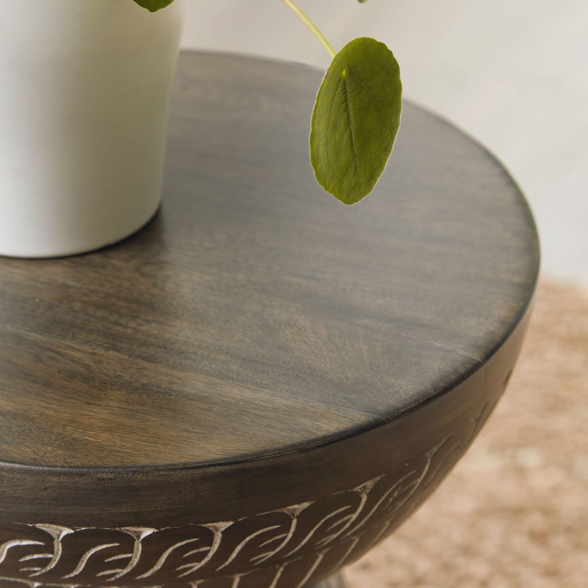 Hadcher - Accent Table - Cream / Brown
