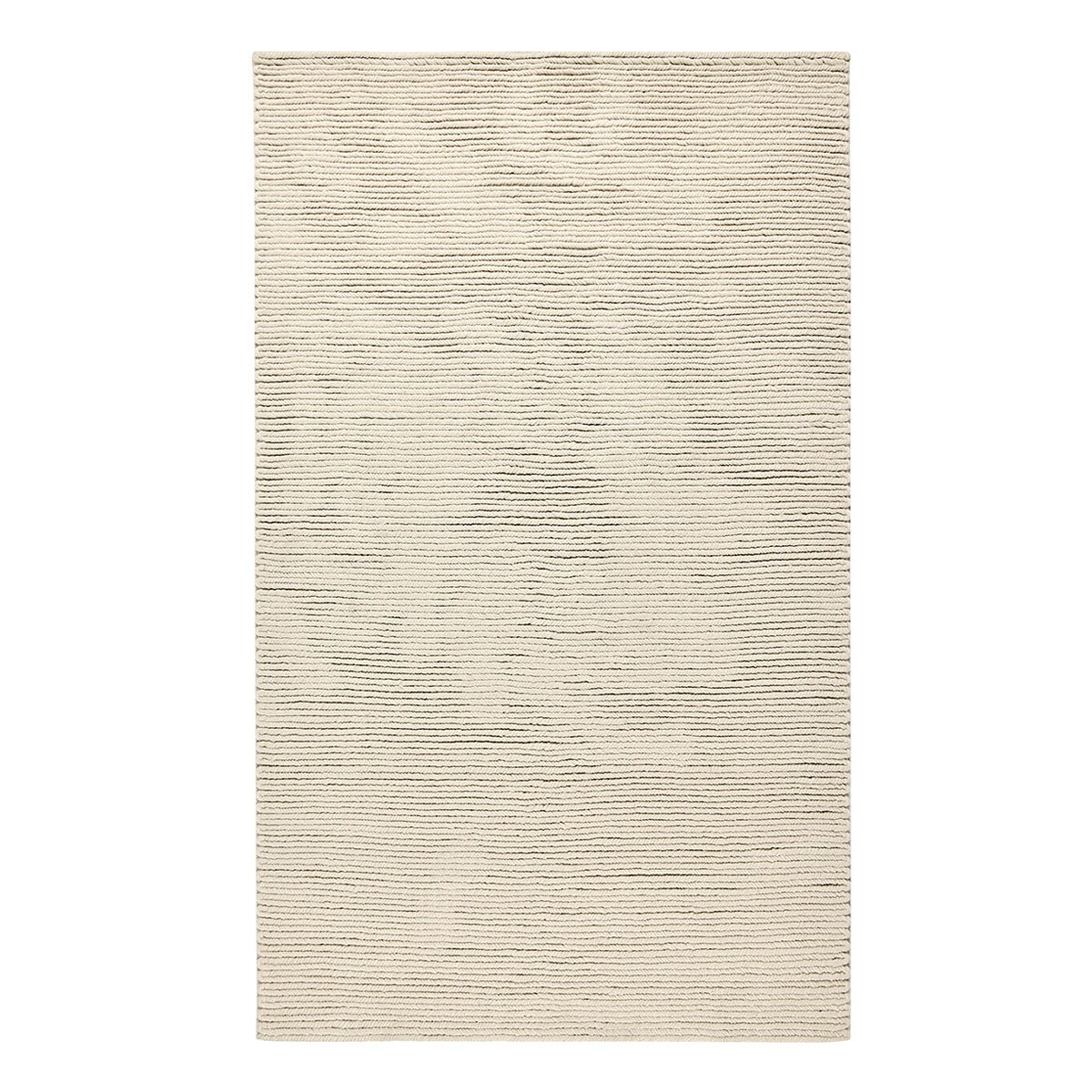 Oatmeal flatweave rug with warm beige color and fine textured horizontal stripes