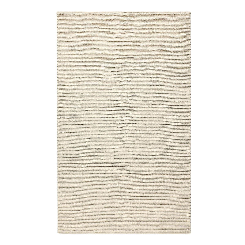 Oatmeal flatweave rug with warm beige color and fine textured horizontal stripes