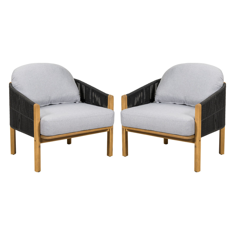Grotta - Outdoor Wood Club Chair (Set of 2)