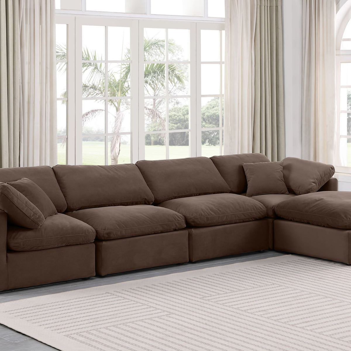 Indulge - Velvet 5 Piece Modular Sectional With Chaise